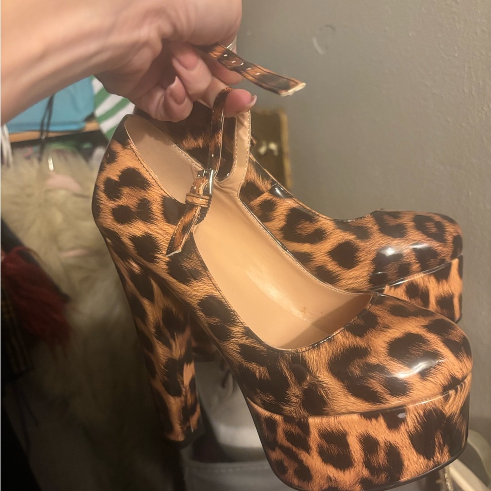 Leopard Print Platform Heels